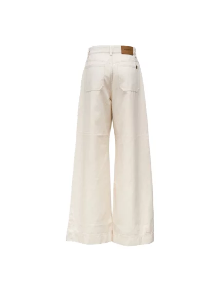 Szerokie jeansy Weekend Max Mara beżowe