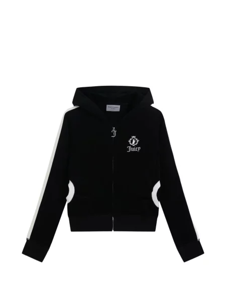 Hanorac cu glugă Juicy Couture cu broderie din material terry negru