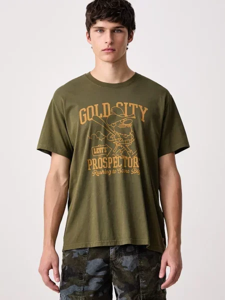 Levi's T-shirt basic RELAXED FIT TEE zielona