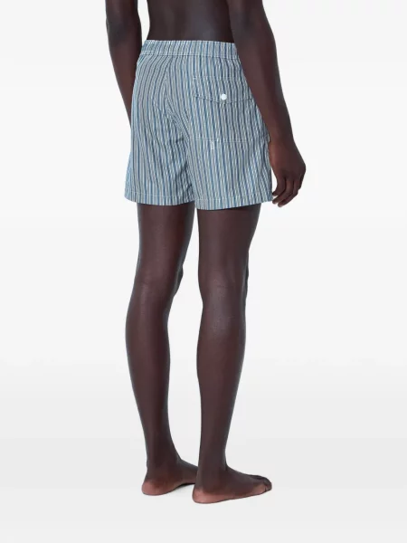 Slip de baie Moncler cu dungi cu cordon albastru