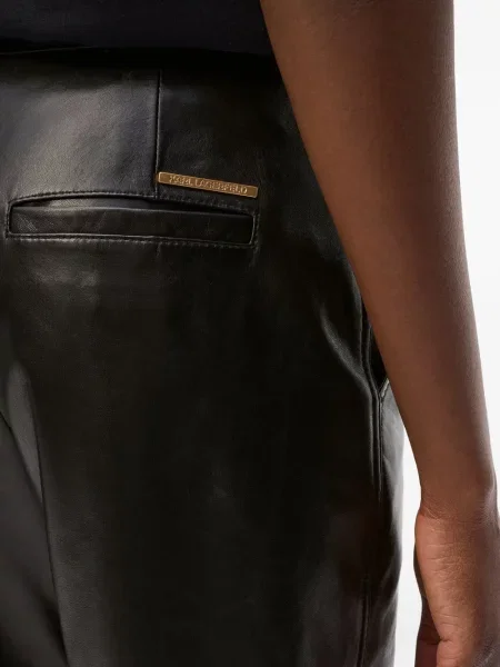 Pantaloni Karl Lagerfeld din piele negru