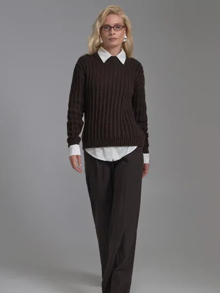 Светр TrikoBakh темно-коричневий вовна/віскоза коричневий