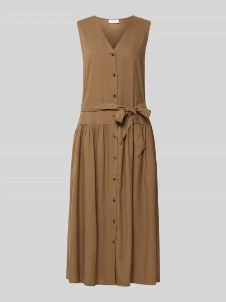 Sukienka casualowa o kroju regular fit z mieszanki lnu i S.oliver Red Label