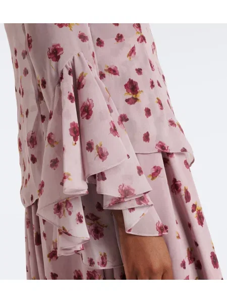 Cămașă Markarian din șifon cu model floral roz