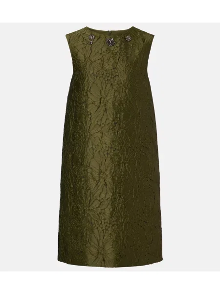 Rochie 's Max Mara cu model floral din jacard verde