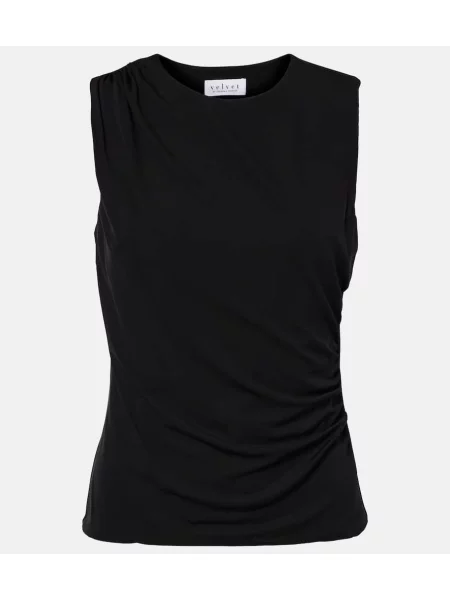 Top Velvet de catifea negru