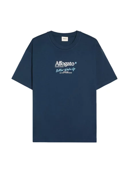 Bershka Tricou bej / albastru deschis / albastru închis alb