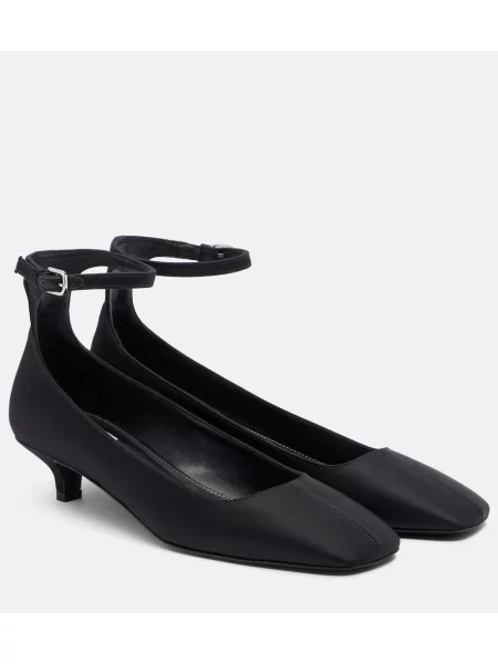 Pantofi cu toc Toteme din satin negru