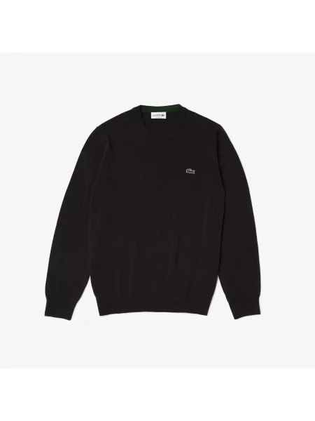Lacoste Sweter Z Bawełny Organicznej Z Okrągłym Dekoltem szary