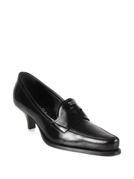 Δερμάτινα loafers Prada μαύρο