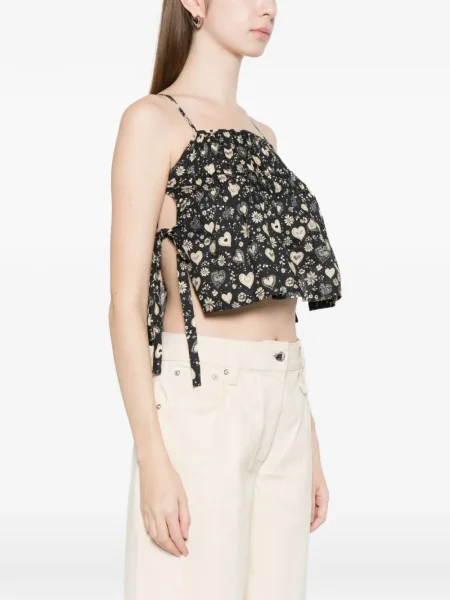 Top R13 cu model floral cu imagine negru