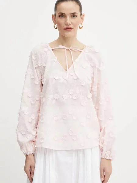 Блуза Guess PELARI дамска с десен розово