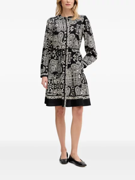Rochie mini Oui cu imagine cu model paisley negru