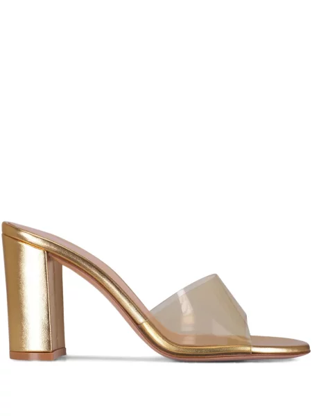 Papuci tip mules Gianvito Rossi din piele alb