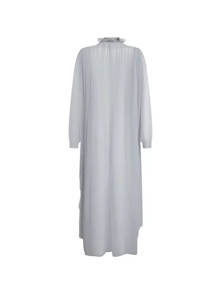 Gulerat rochie maxi Alberta Ferretti cu volane gri