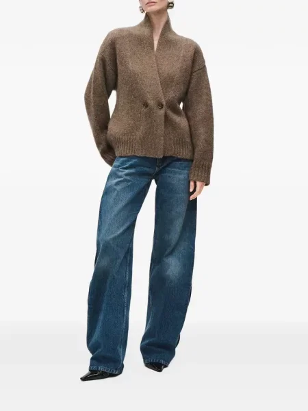 Cardigan Brandon Maxwell cu două rânduri de nasturi maro