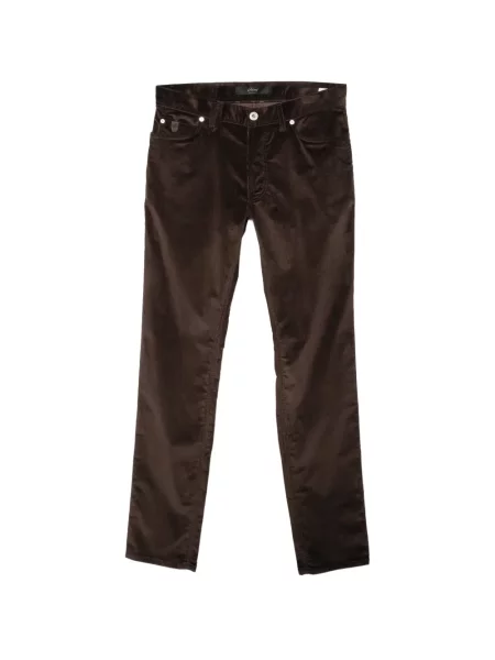 Pantaloni Brioni de catifea cord maro