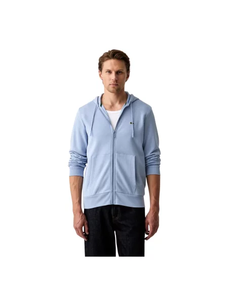 Bluza z kapturem Lacoste niebieska