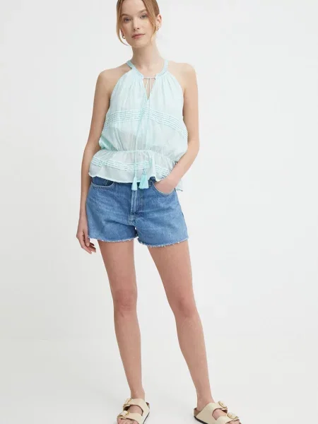 Блузка Pepe Jeans DAISY бірюзовий однотонна