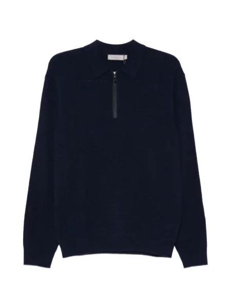 Tricou polo Canali tricotate albastru