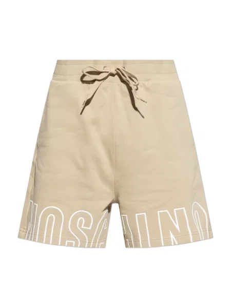 Szorty Moschino z logo beżowe