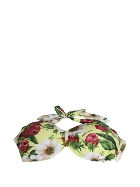 Φλοράλ τοπ Dolce & Gabbana με σχέδιο με halter λαιμόκοψη κίτρινο