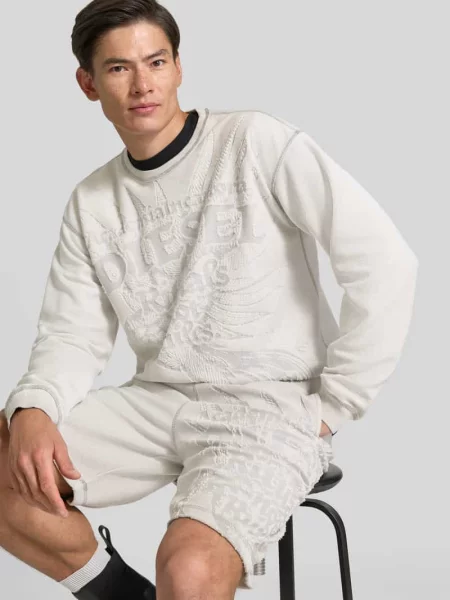 Bluza z żakard detal z logo Diesel