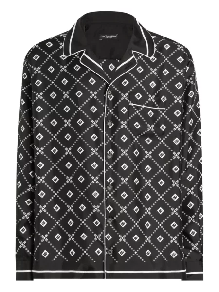 Cămașă Dolce & Gabbana cu imprimeu geometric negru
