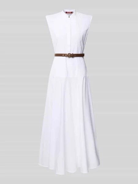 Taliowana sukienka casualowa z czystej bawełny model GESTO' Max Mara Studio biała
