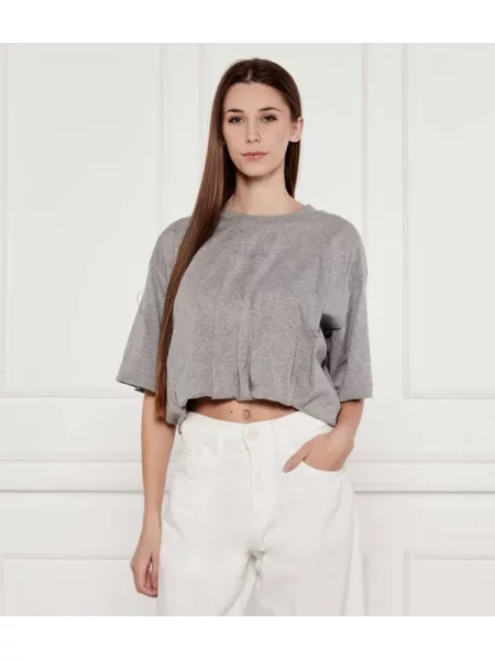 Pinko Póló TORRONE | Cropped Fit szürke