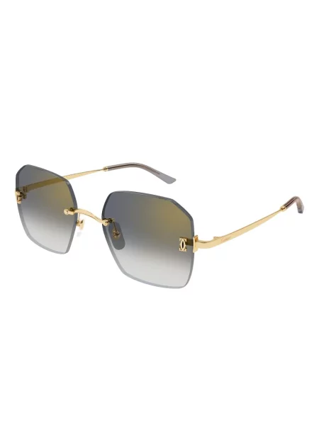 Ochelari de soare Cartier Eyewear cu imprimeu geometric auriu