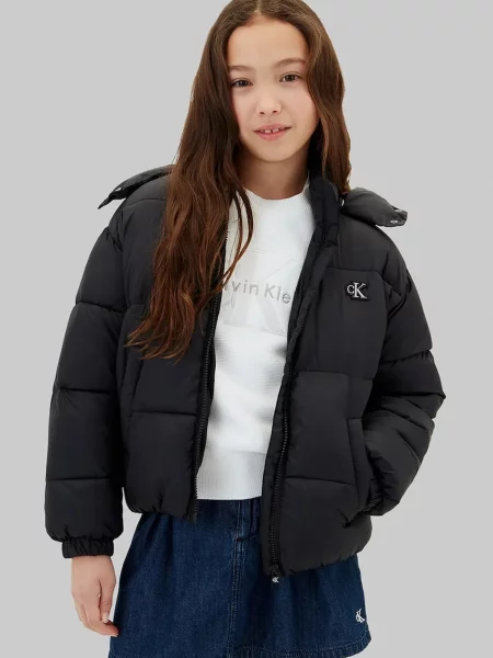 Calvin Klein Jeans geacă petrecută pentru copii negru