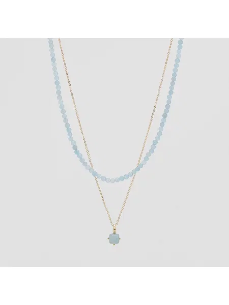 Reserved Nyaklánc természetes kövekkel világoskék