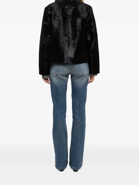 Подрязан кожено яке Zadig&voltaire черно