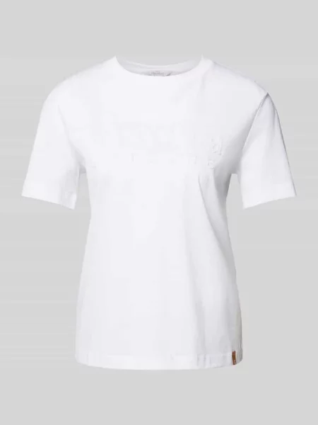 T-shirt z napisem z logo model ‘PAGGIO’ Max Mara Leisure biała