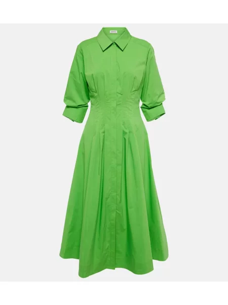 Rochie tip cămașă Simkhai din poplin de costum verde