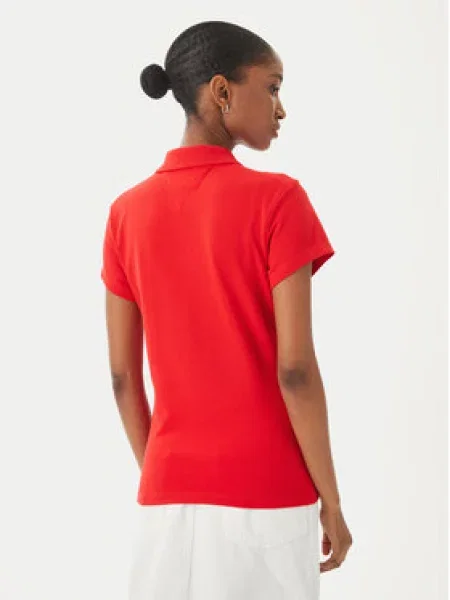 Tommy Hilfiger Polo majica Logo rdeča
