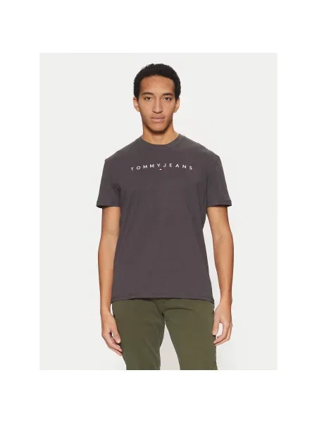 Tommy Jeans T-shirt Linear Logo Regular Fit siva