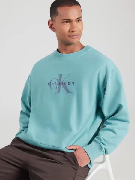 Calvin Klein Jeans Mikina PREMIUM tyrkysová / orgovánová / černicová