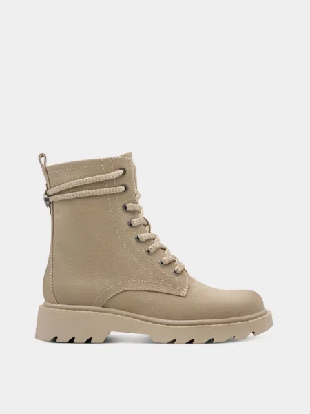 Кожаные ботинки Tamaris бежевые