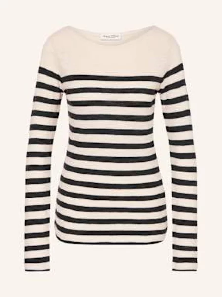 Marc O'polo Koszulka Z Długim Rękawem beige czarne