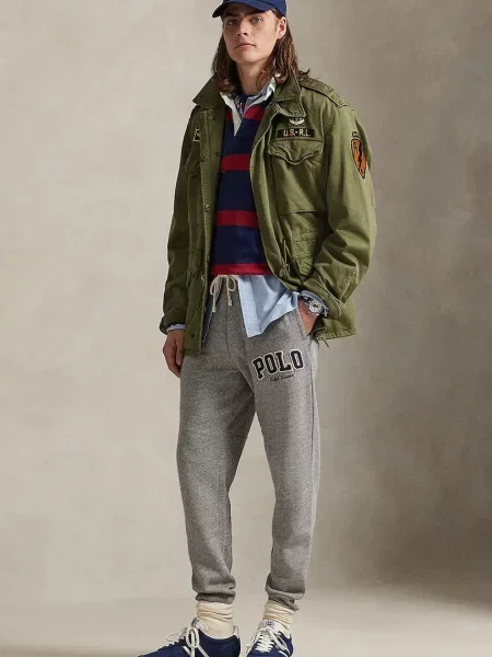 Спортивні штани Polo Ralph Lauren з аплікацією сірий