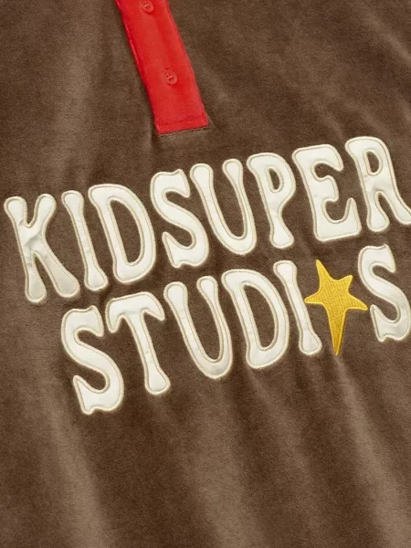 Pulover Kidsuper din velur maro