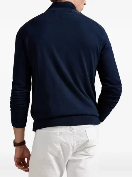 Kratak samt polo majica Polo Ralph Lauren s vezom crna