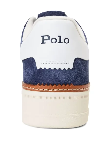 Iš natūralios odos trumpas dryžuotos polo marškinėliai Polo Ralph Lauren pilka