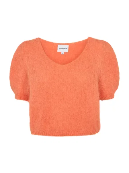 Sweter American Dreams wełniany pomarańczowy
