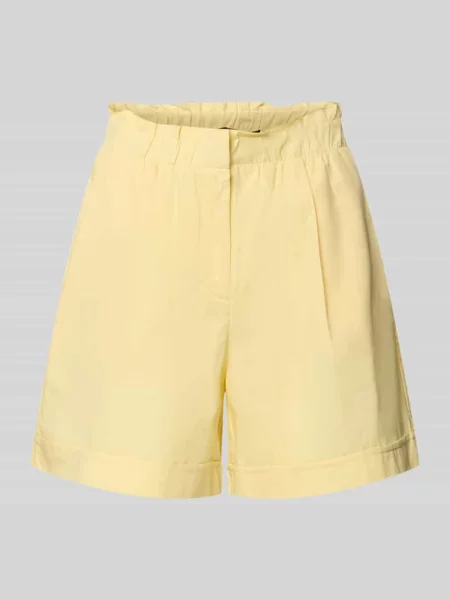 Bermudy o kroju regular fit z mieszanki bawełny i lnu model SELMA' Vero Moda żółte