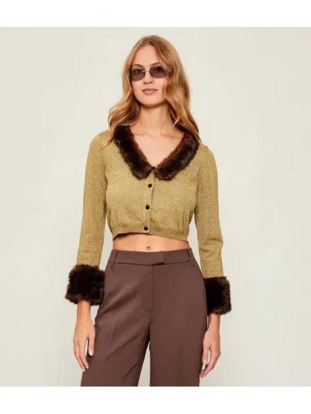 Pinko Cardigan BLUE LAGOON | Cropped Fit albastru