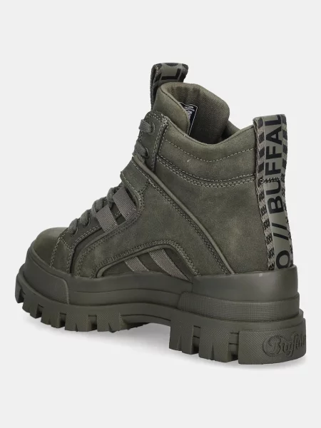 Buffalo bocanci Aspha Nc Mid verde cu platformă kaki