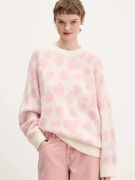 Hugo Blue pulover din amestec de lână Sallyna_B roz albastru